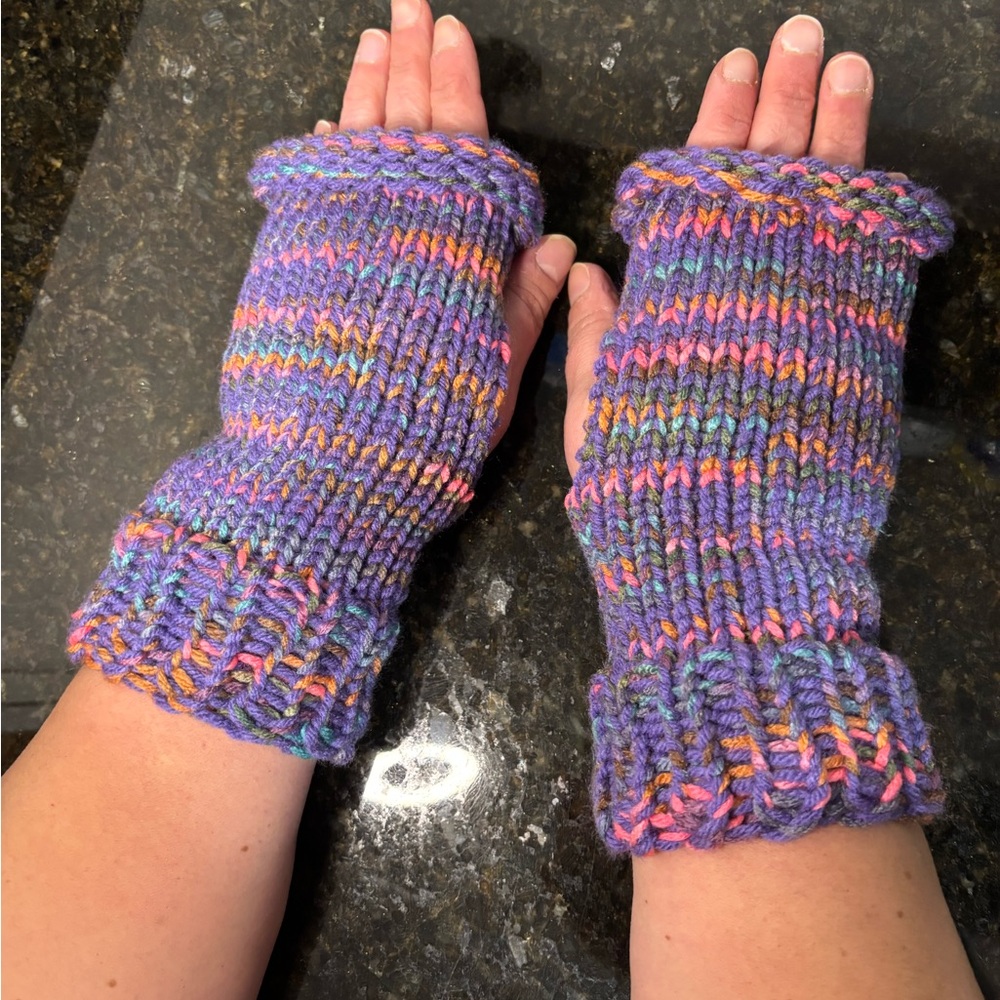 NWOT Colorful Knit Fingerless Gloves